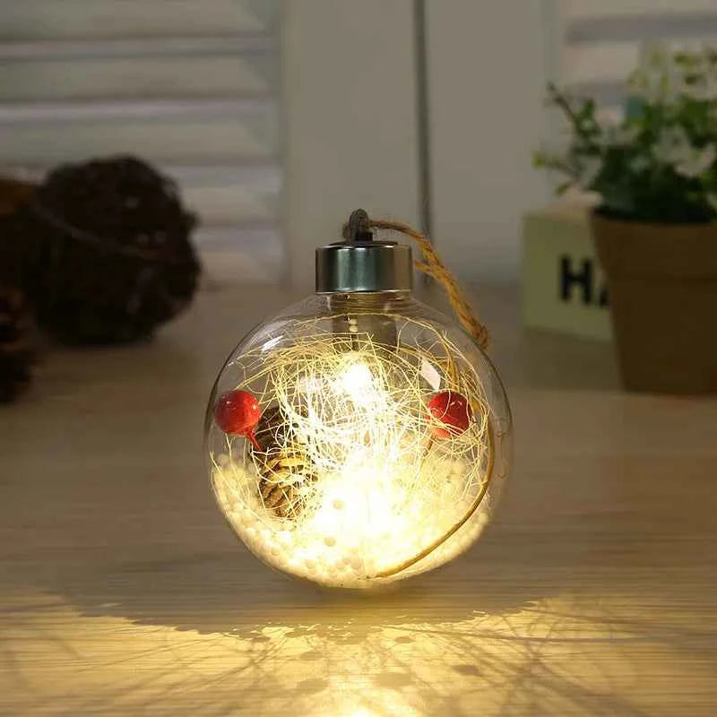 Boules de Noël LED Transparentes 8cm