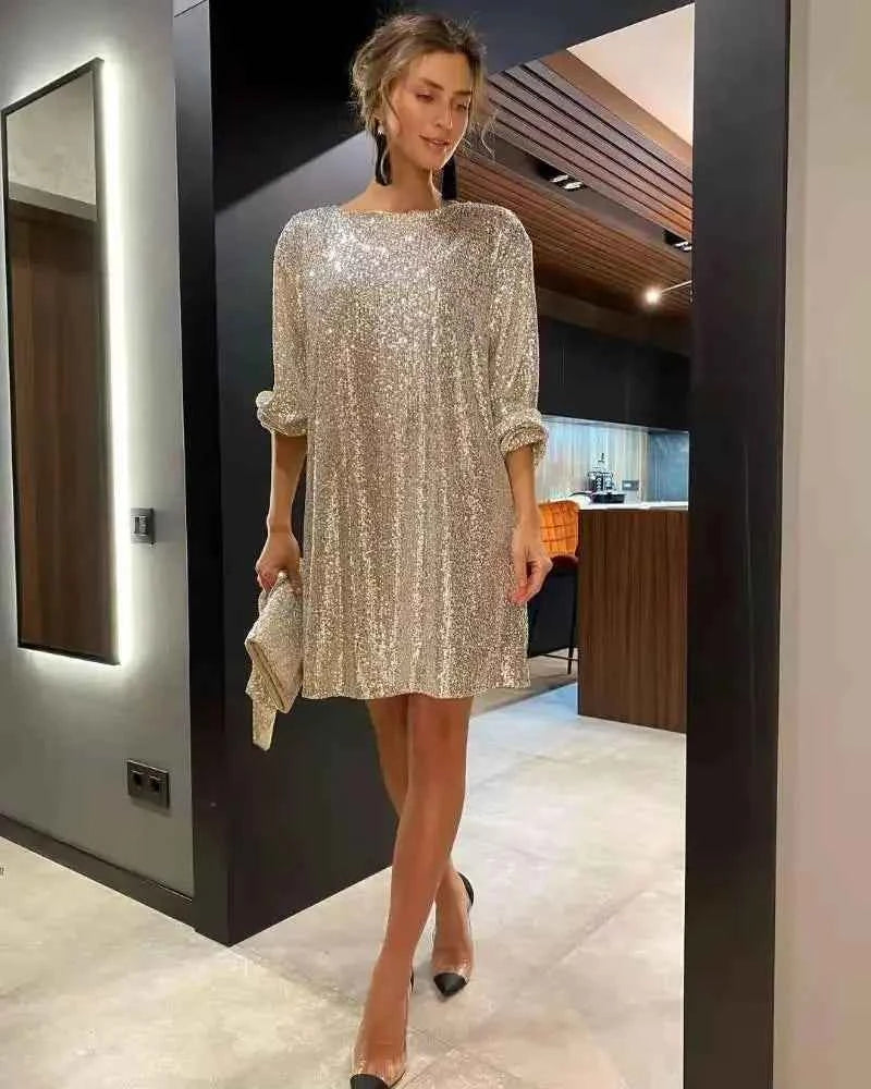 Robe à Paillettes Élégante Femme 2025