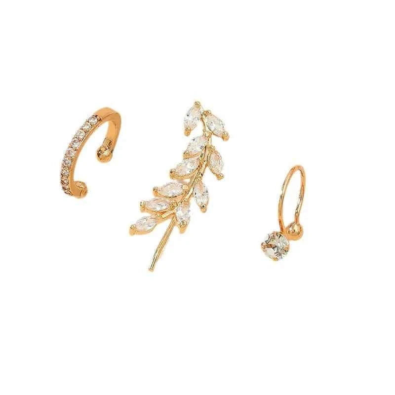 Boucles d'oreilles bohémiques sans piercing FTCY avec cristaux en rhinestones - Clip tendance pour femmes