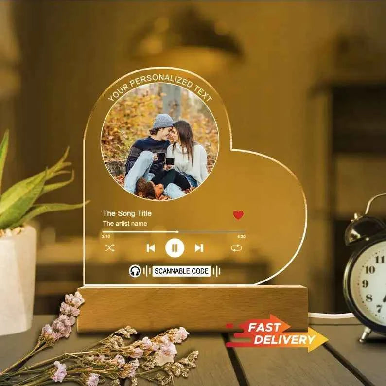 Plaque Photo Musique Personnalisée LED