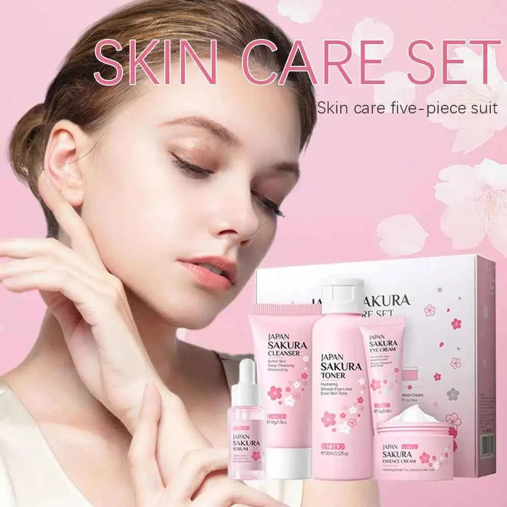 Set de Soins Sakura : Nettoyant, Crème & Sérum