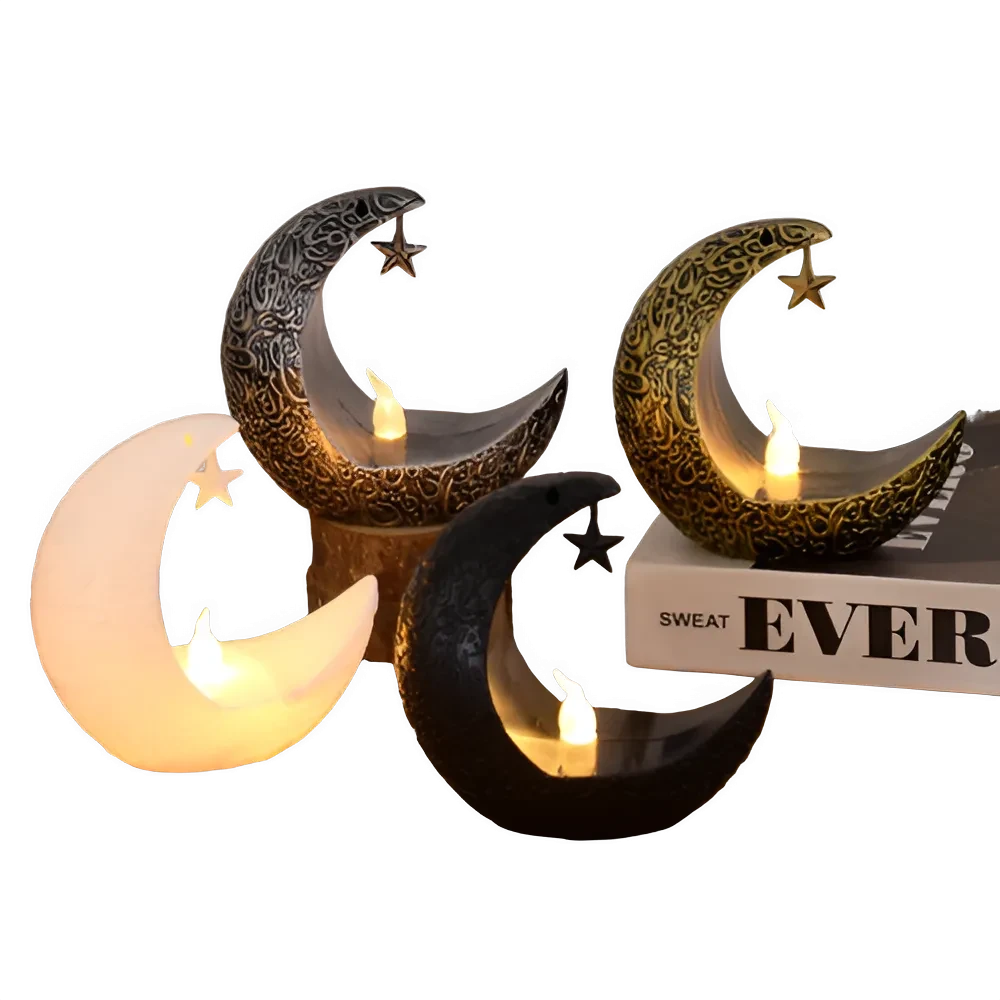 Bougie LED Étoile Lune Eid Mubarak