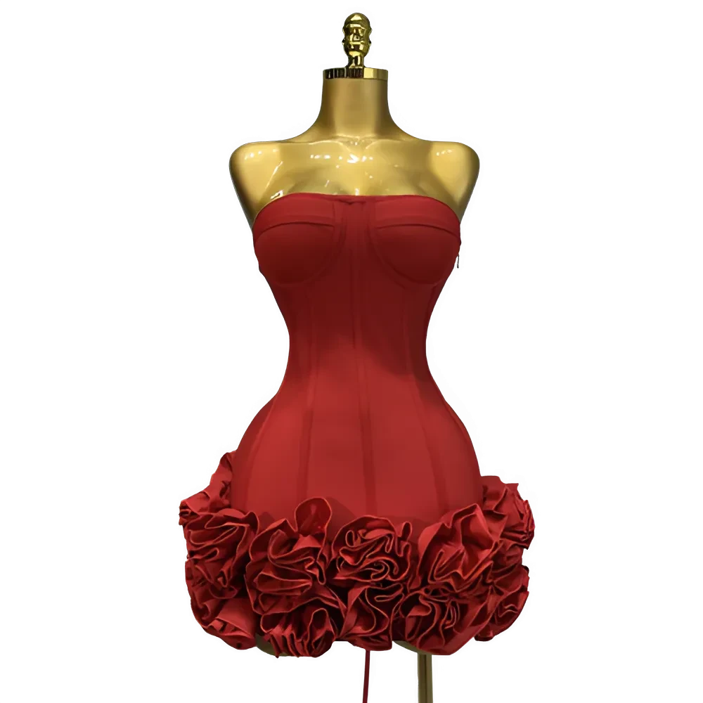 Robe Mini Bandage Dos Nu Fleurie Femmes