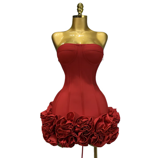 Robe Mini Bandage Dos Nu Fleurie Femmes