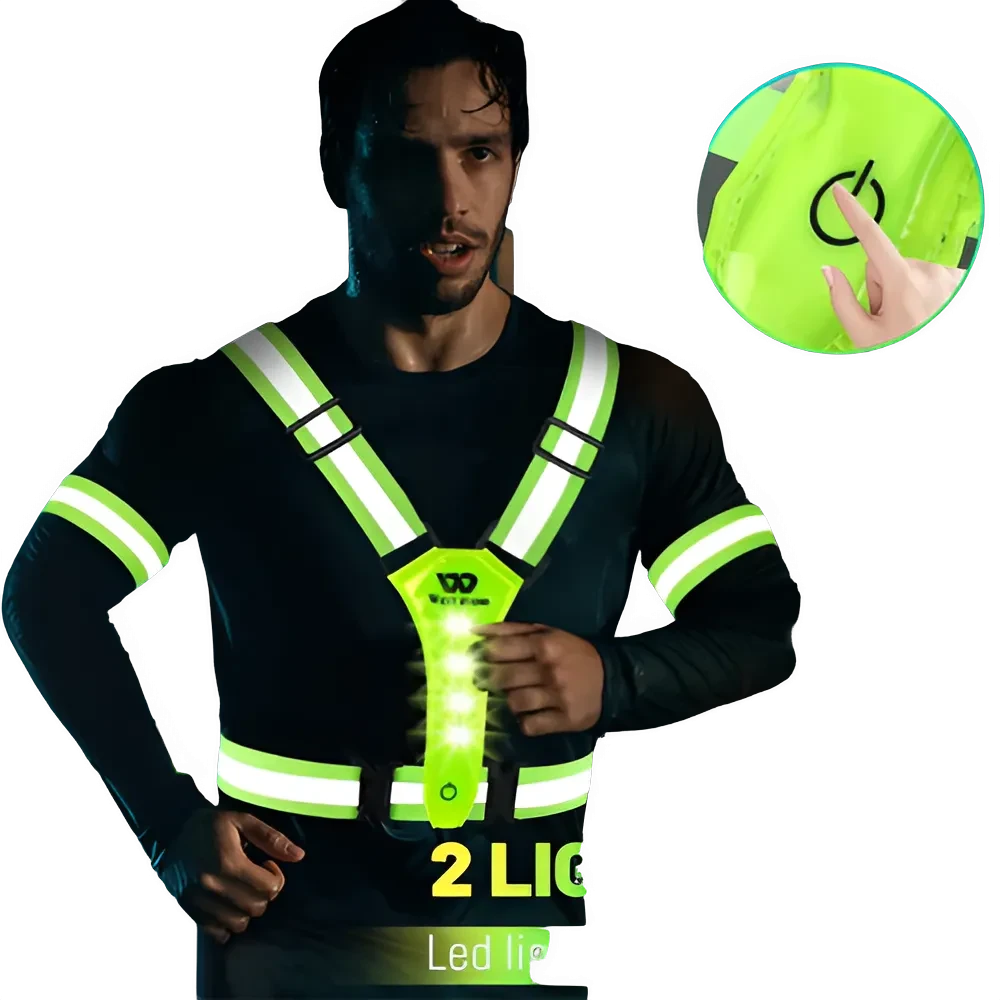 Gilet Réfléchissant LED USB pour Cyclisme Nocturne