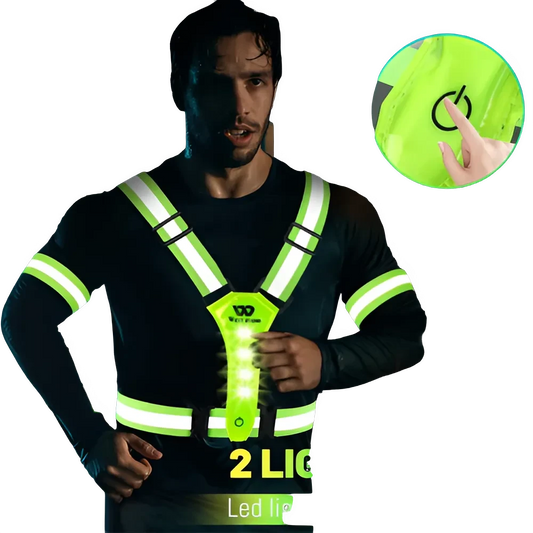 Gilet Réfléchissant LED USB pour Cyclisme Nocturne