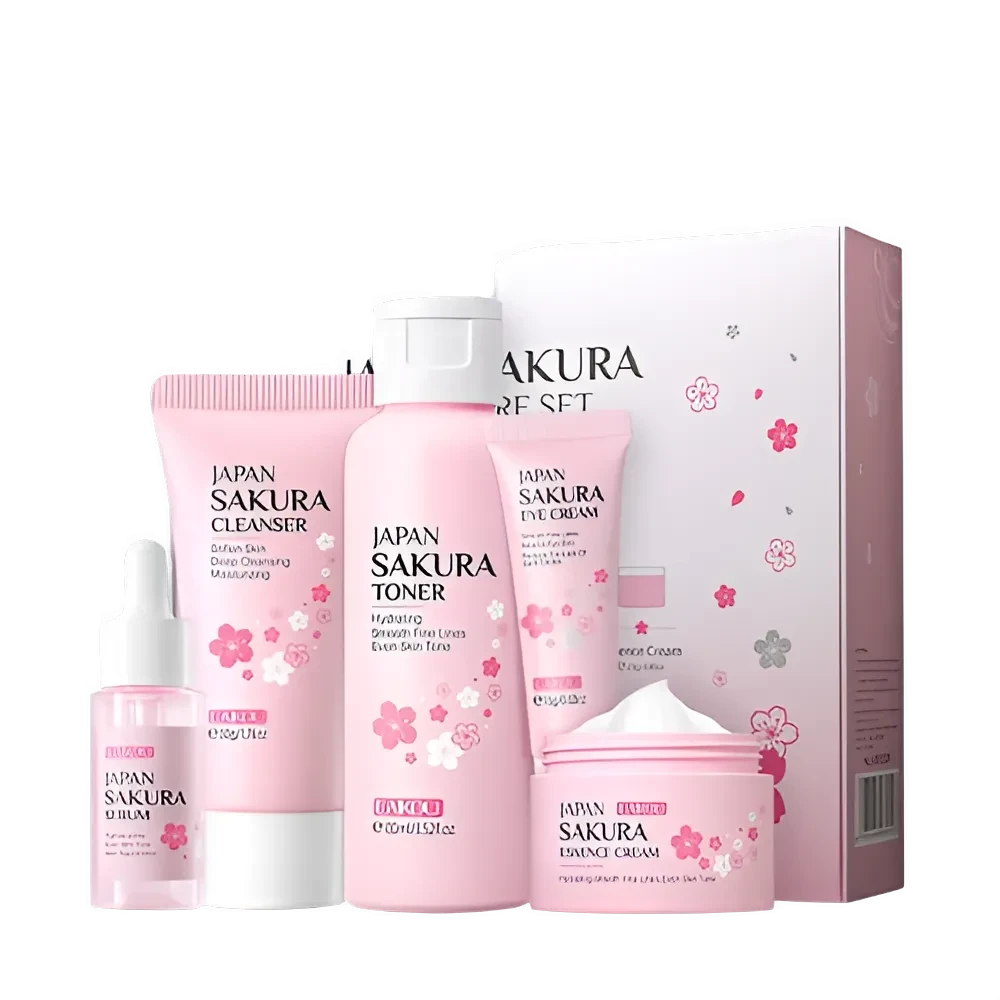 Set de Soins Sakura : Nettoyant, Crème & Sérum