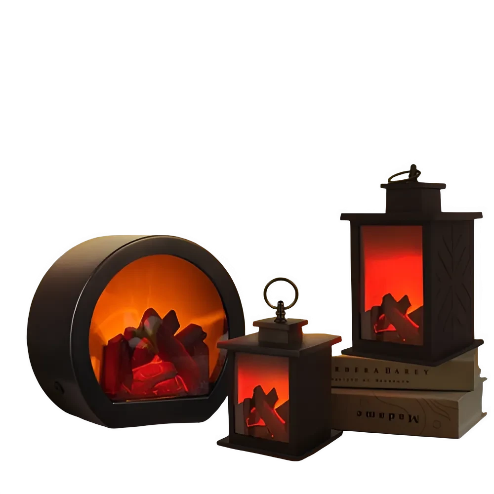 Lampe de cheminée LED décorative Noël