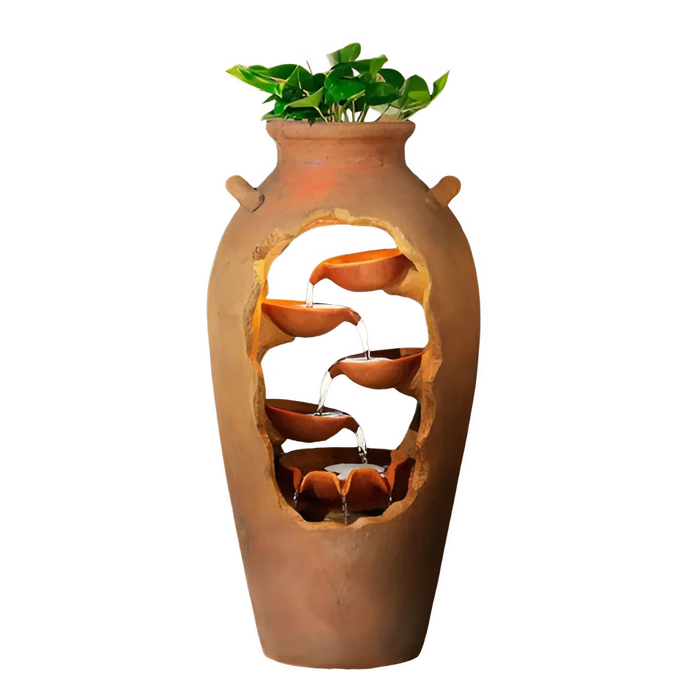 Fontaine Cascade Urne Extérieure avec Lumière LED