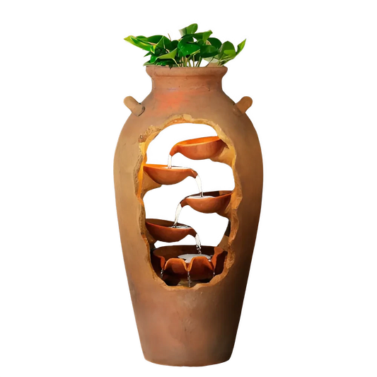 Fontaine Cascade Urne Extérieure avec Lumière LED