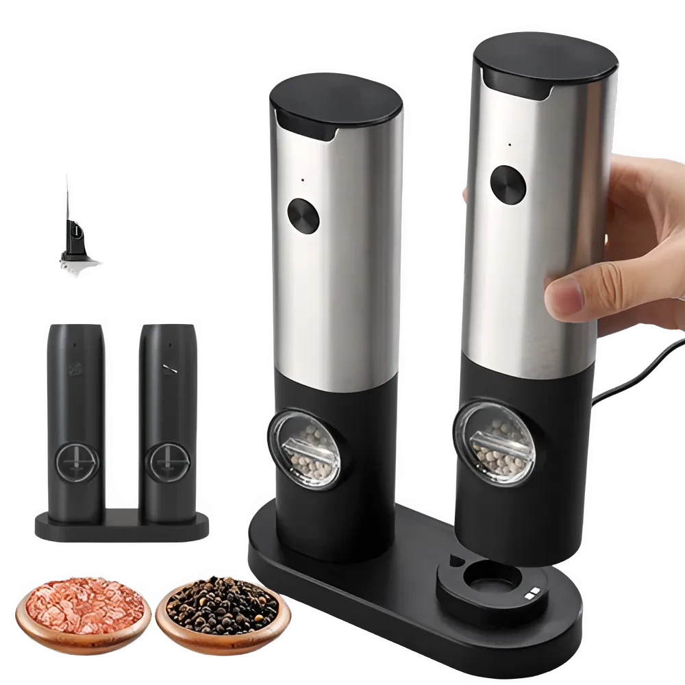 Moulin à poivre et sel électrique rechargeable