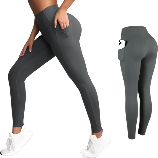 Leggings de sport femme taille haute avec poches