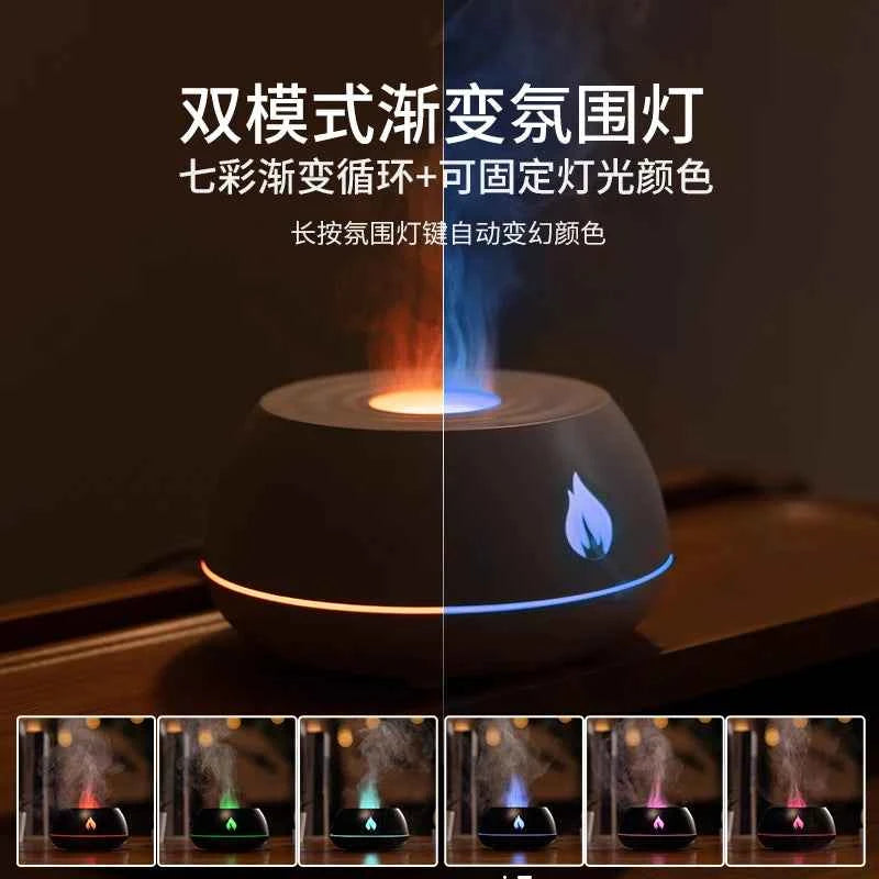 Flame Aroma Diffuser Air Humidifier Home Ultrasonic Mist Maker Fogger Essential Oil Difusor Color Lamp Purifier
