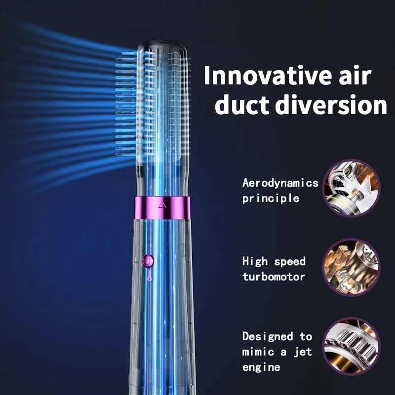 Multi functional hair dryer 5-in-1 hot air comb straight hair comb negative ion hair care curling iron hair dryer styling