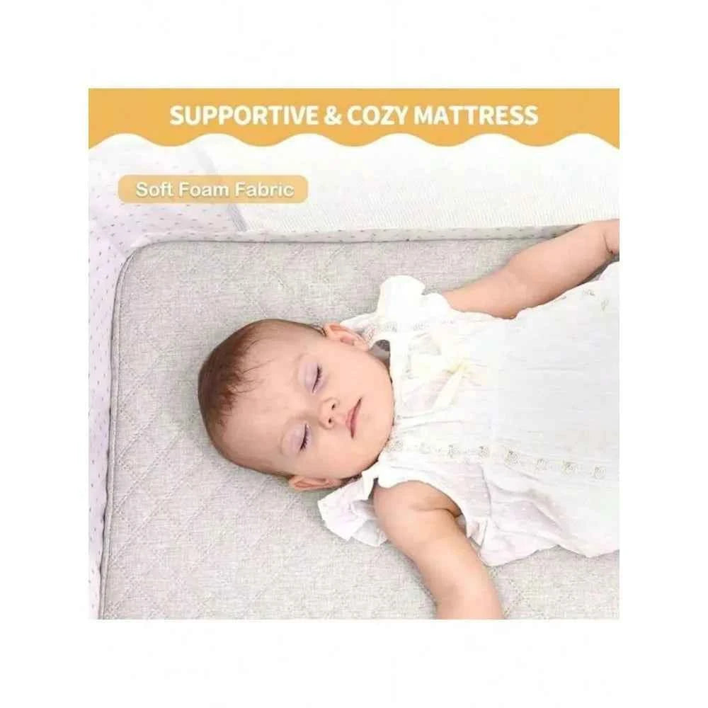 Berceau 3 en 1 pour bébé kmaier 2025, lit réglable en hauteur 6 sections, berceau portable pliable et berceau latéral - Gris clair