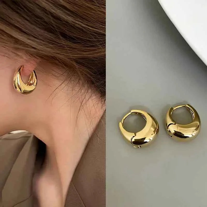 Boucles d'oreilles créoles en acier inoxydable élégantes pour femmes – Créoles rondes tendance 2024