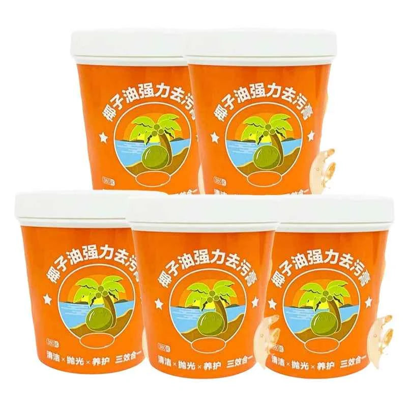 All Purpose Cleaner Paste Pot Bottom Cookware Cleaner Household Coconut Oil Cleaning Cream Remove Stain for Kitchen Bathroom