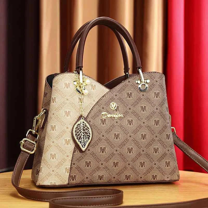 Luxury Brand Designer Women'S Handbag Leather Printed Shoulder Bag Large Capacity Classic Retro Crossbody Bag Commuting Tote Bag