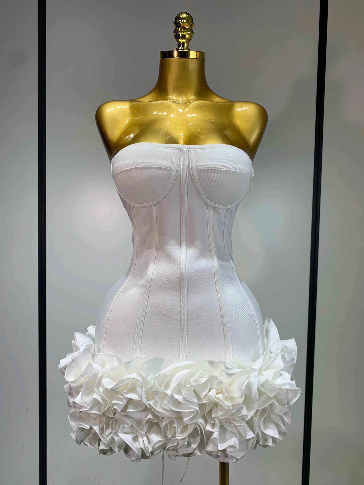 Robe Mini Bandage Dos Nu Fleurie Femmes