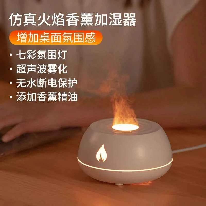 Flame Aroma Diffuser Air Humidifier Home Ultrasonic Mist Maker Fogger Essential Oil Difusor Color Lamp Purifier