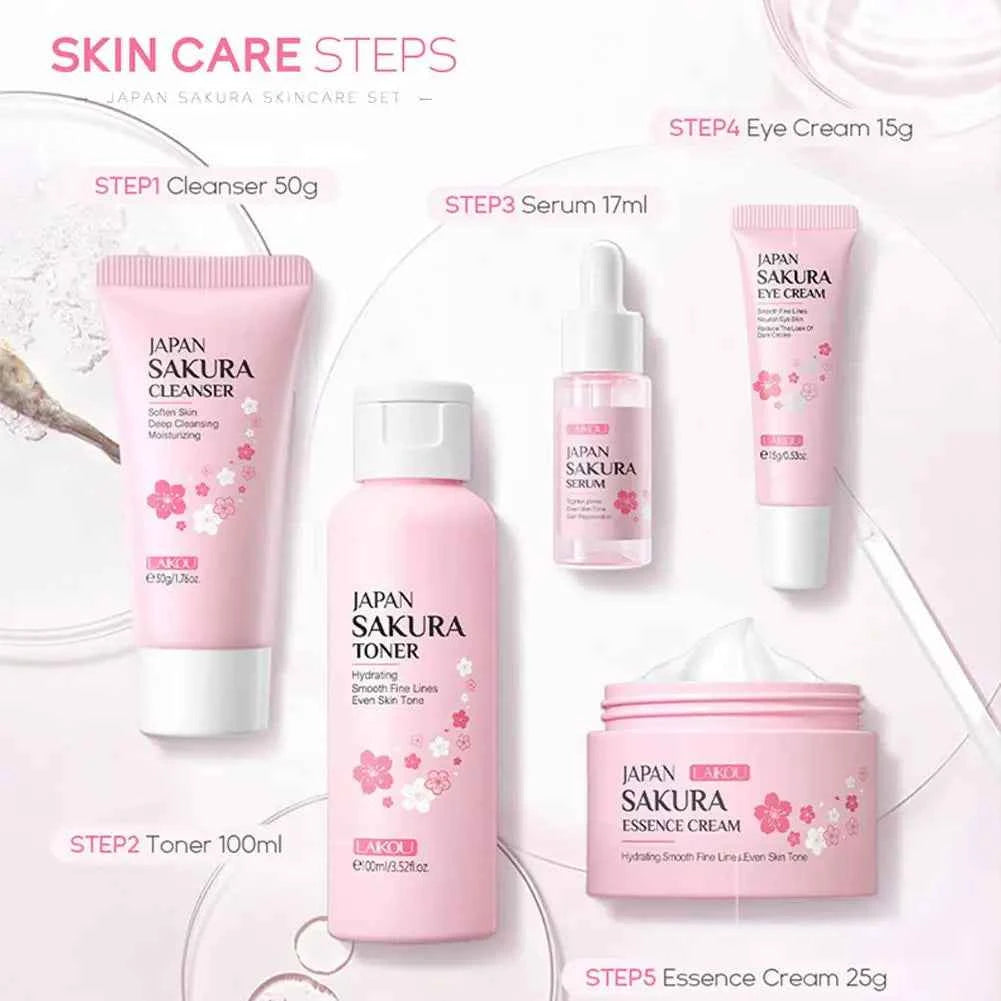Set de Soins Sakura : Nettoyant, Crème & Sérum