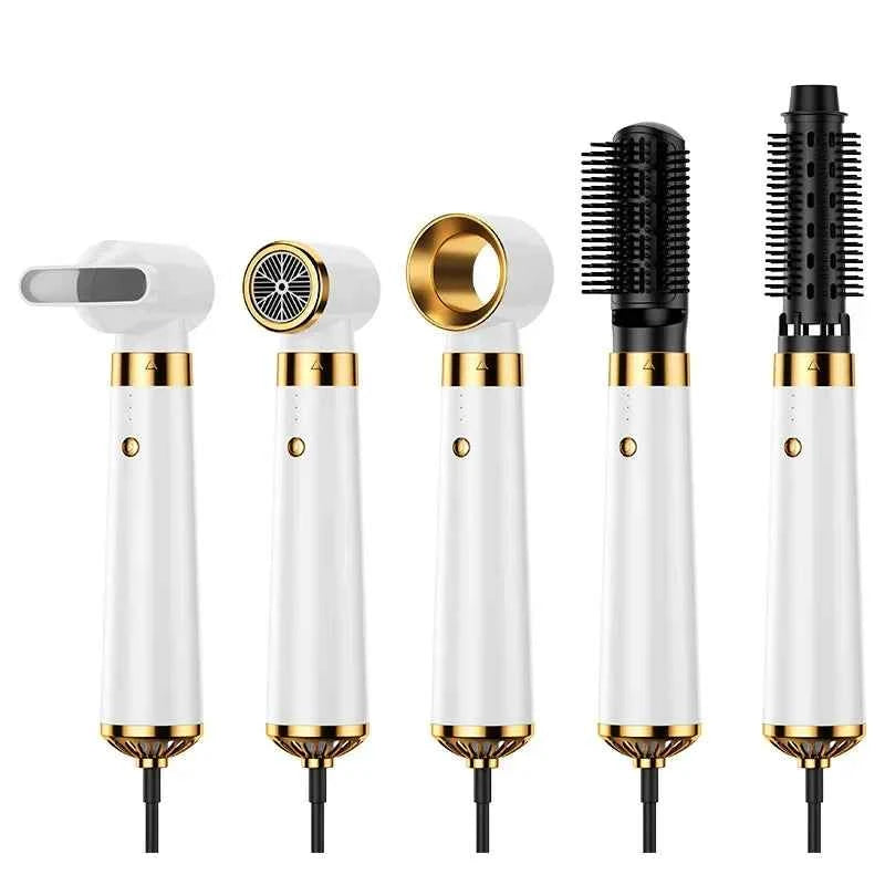 Multi functional hair dryer 5-in-1 hot air comb straight hair comb negative ion hair care curling iron hair dryer styling