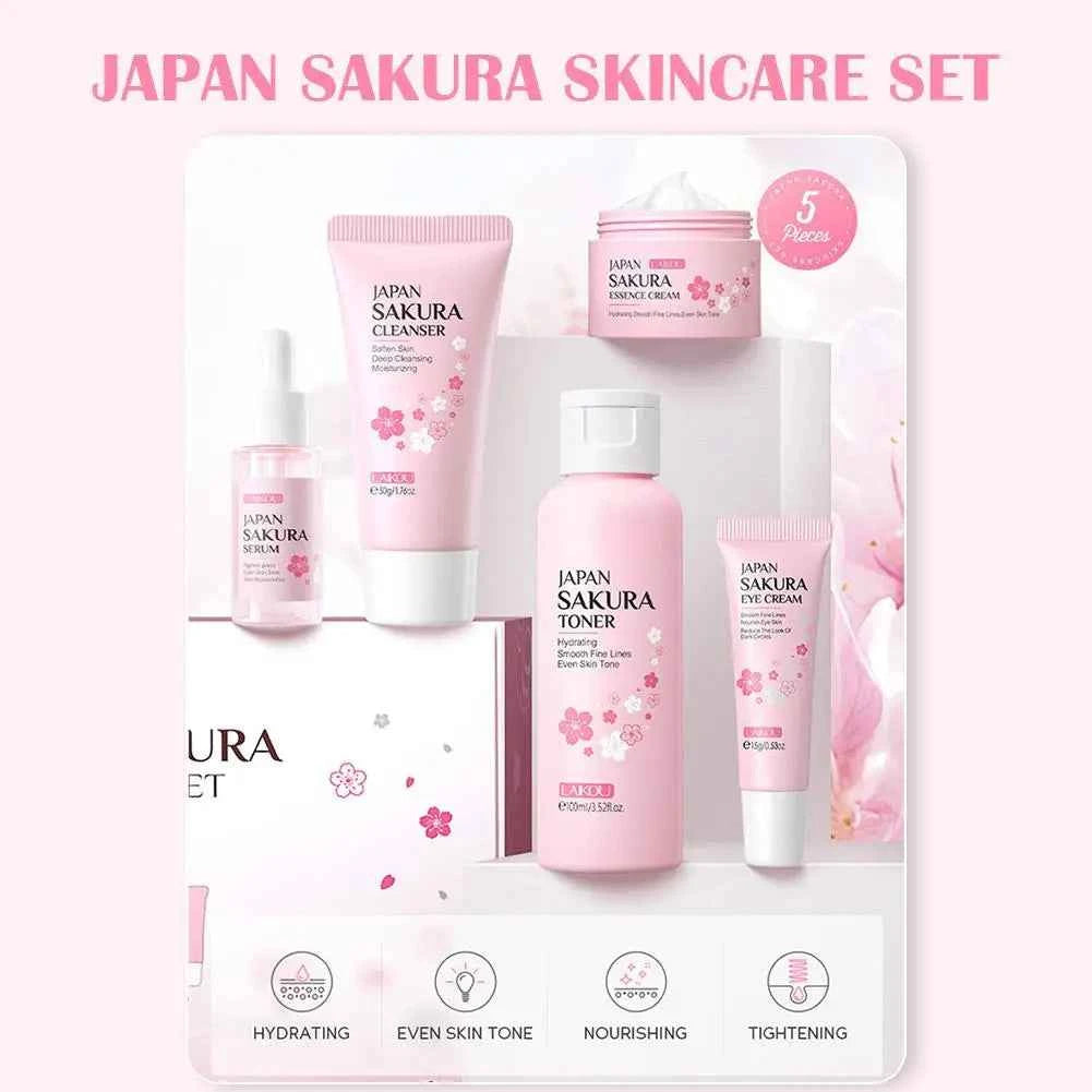 Set de Soins Sakura : Nettoyant, Crème & Sérum