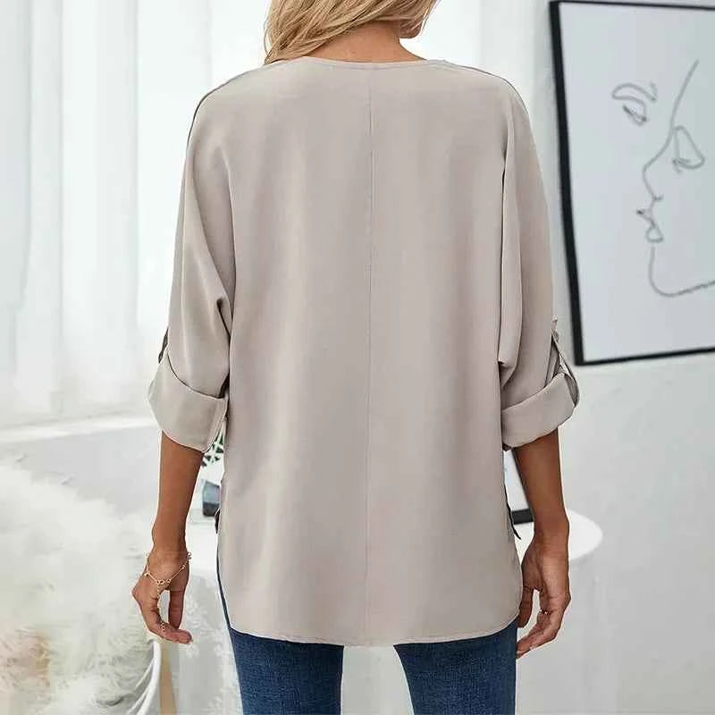 Solid Casual Loose Blouses For Women Fashion 2025 Autumn Vintage Women's Oversized Shirts And Blouses Elegant Youth Female Tops