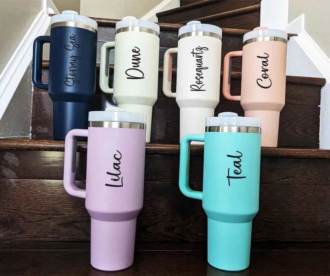 Personalized Tumbler With Engraved Name Custom 40Oz Tumbler With Handle Birthday Gifts For Women Cup Gifts Coffee Tumbler