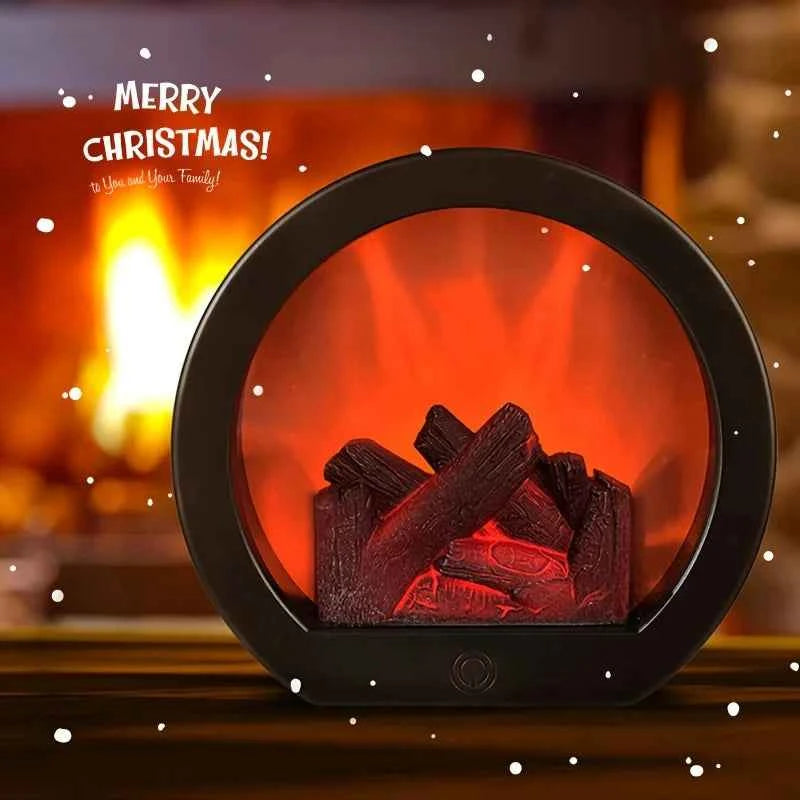 Lampe de cheminée LED décorative Noël