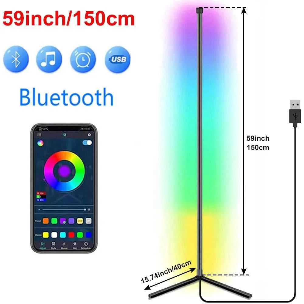 Living Room Corner Floor Lamp 150 Tuya LED Smart RGB Mood Light for Bedroom Nordic Home Decor Table Lamp Interior Stand lighting