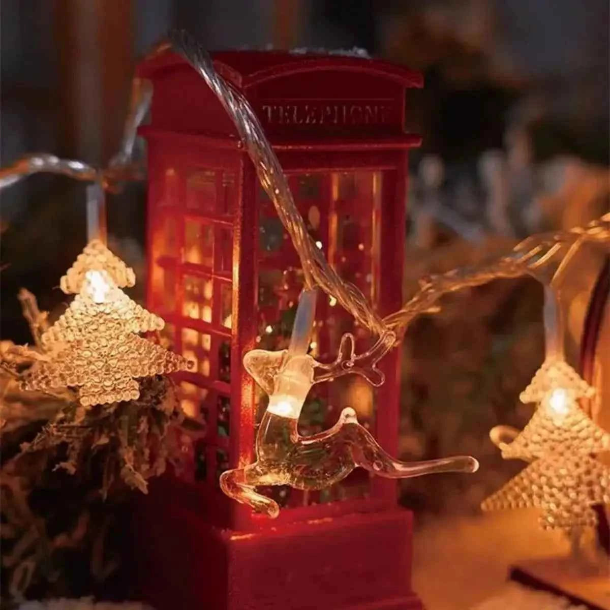 20LED Christmas tree reindeer snowflake battery box Christmas day light string holiday decoration Christmas tree hanging lights
