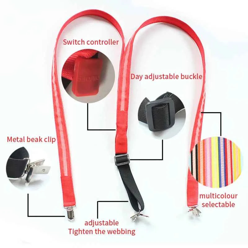Suspenders LED Lumineux pour Fête et Halloween