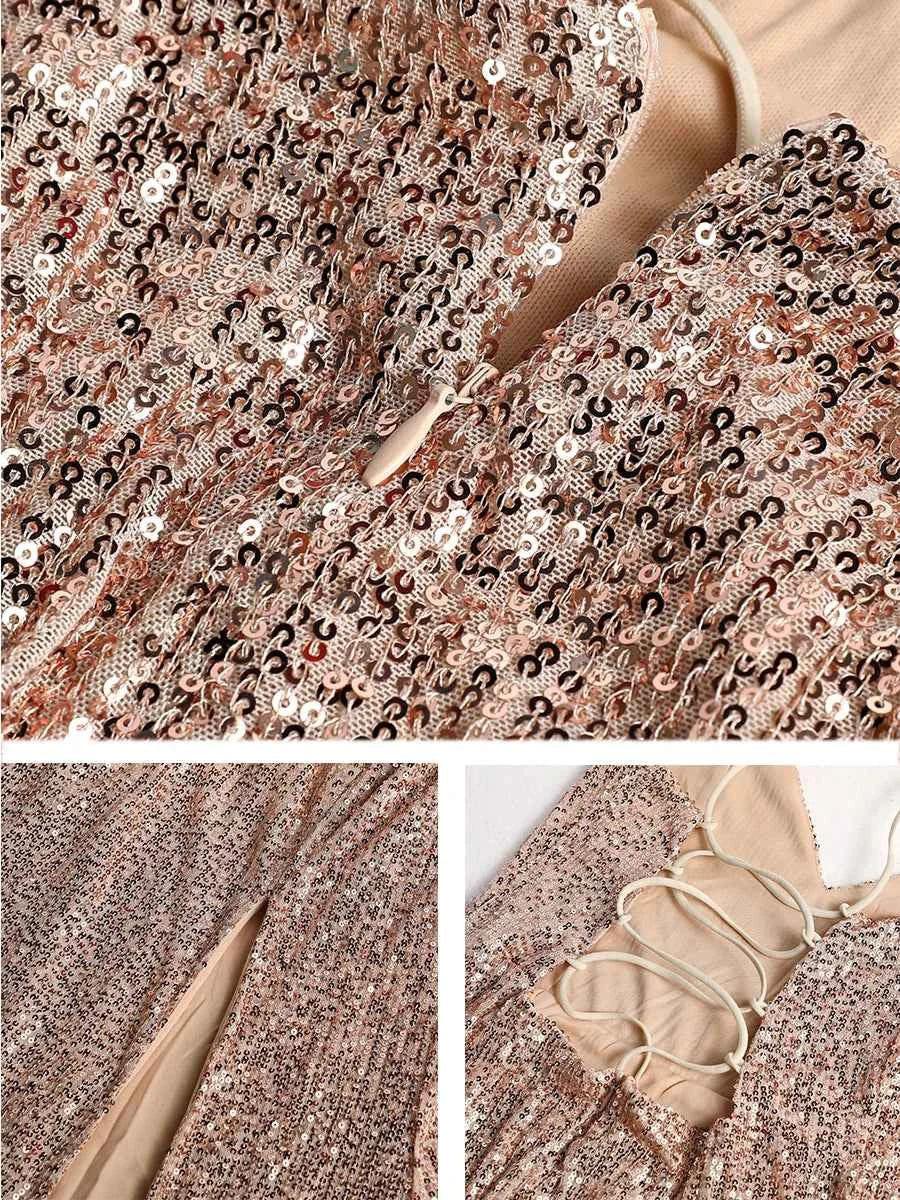 Robe Maxi Paillettes Dos Nu Chic