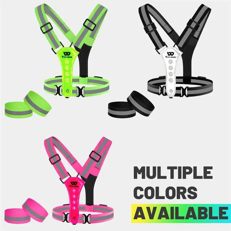 Gilet Réfléchissant LED USB pour Cyclisme Nocturne