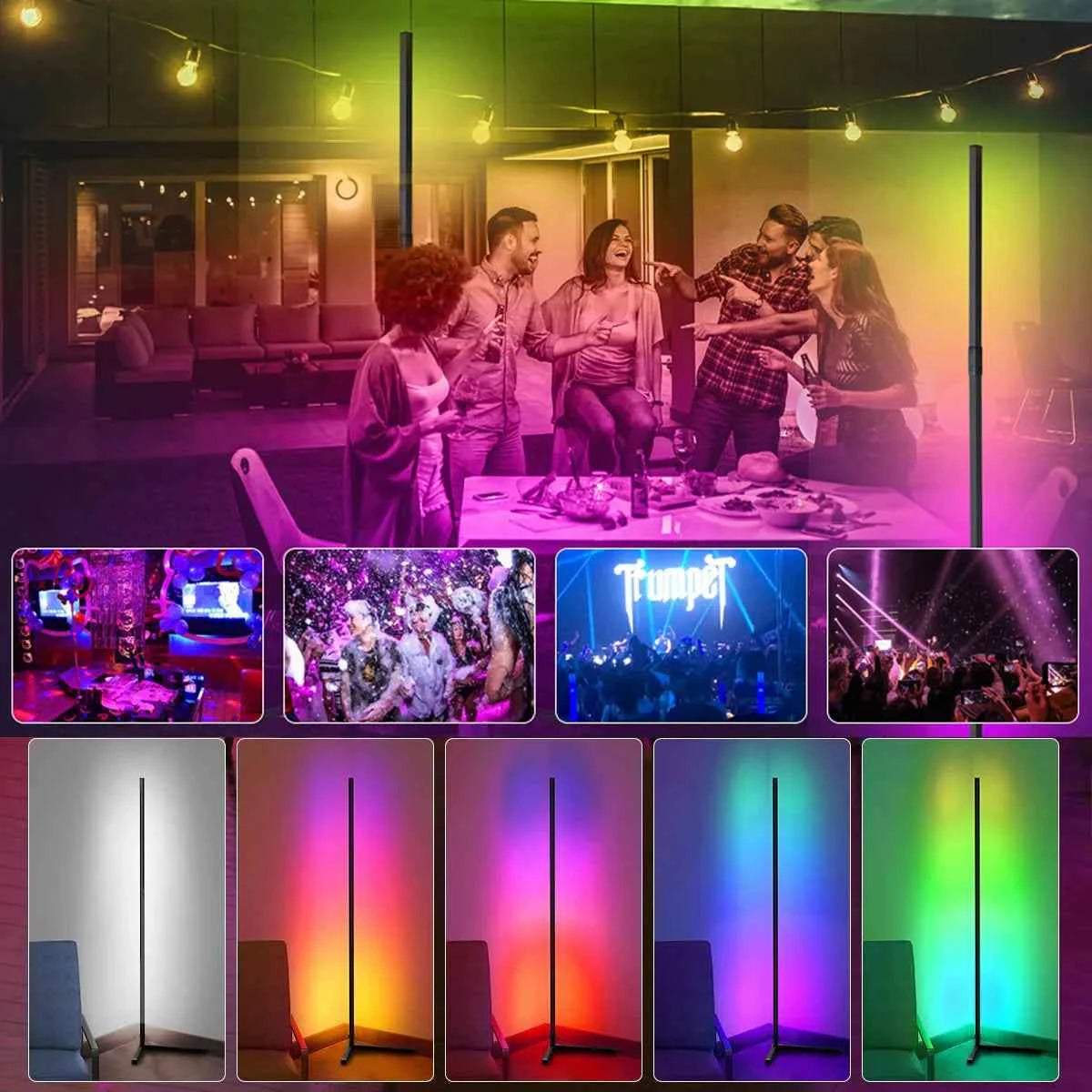 Living Room Corner Floor Lamp 150 Tuya LED Smart RGB Mood Light for Bedroom Nordic Home Decor Table Lamp Interior Stand lighting