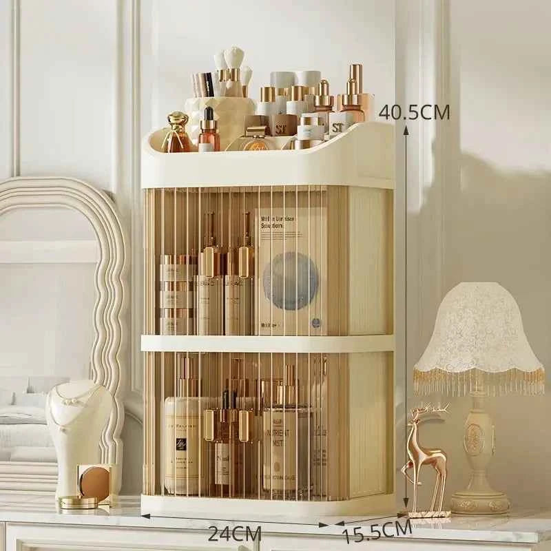 Boîte de rangement maquillage anti-poussière - Organisateur cosmétique pour bijoux et vernis à ongles, contenant de maquillage pour bureau