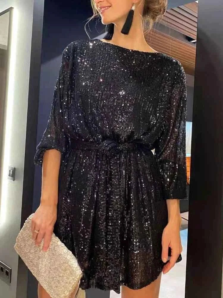 Robe à Paillettes Élégante Femme 2025
