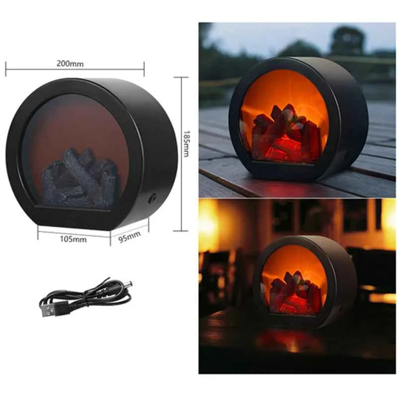 Lampe de cheminée LED décorative Noël