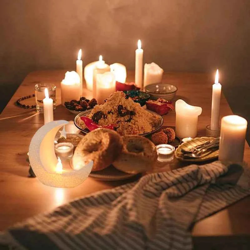 Bougie LED Étoile Lune Eid Mubarak