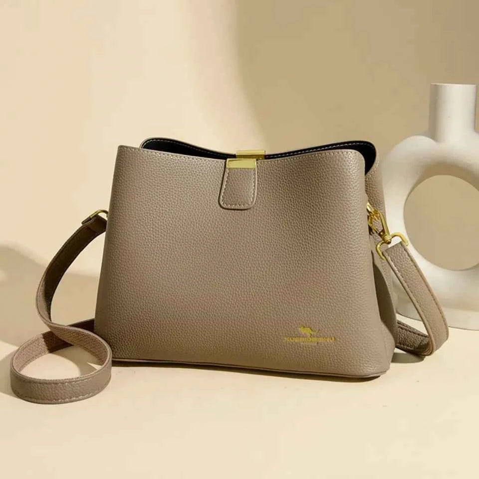 High-quality Pu Leather Bucket Shoulder Bags Tote for Women Handbags With Two Strap Luxury Handbags Women Hand Bags Designer