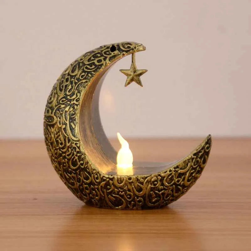 Bougie LED Étoile Lune Eid Mubarak