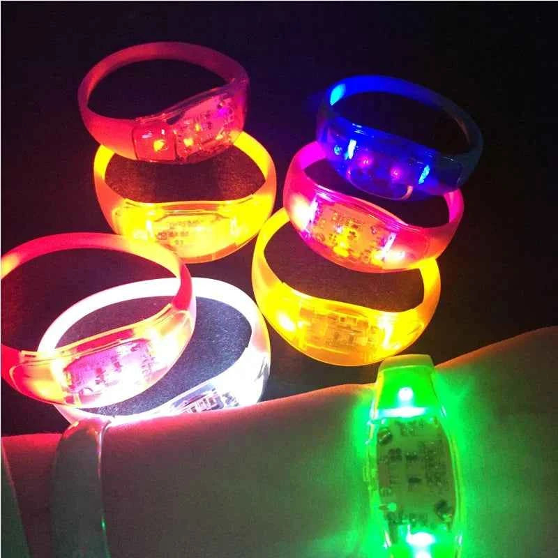 Bracelets LED Glissants Activés par le Son - 6pcs