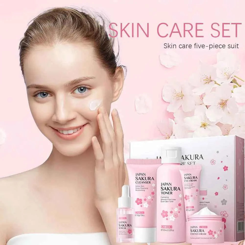 Set de Soins Sakura : Nettoyant, Crème & Sérum
