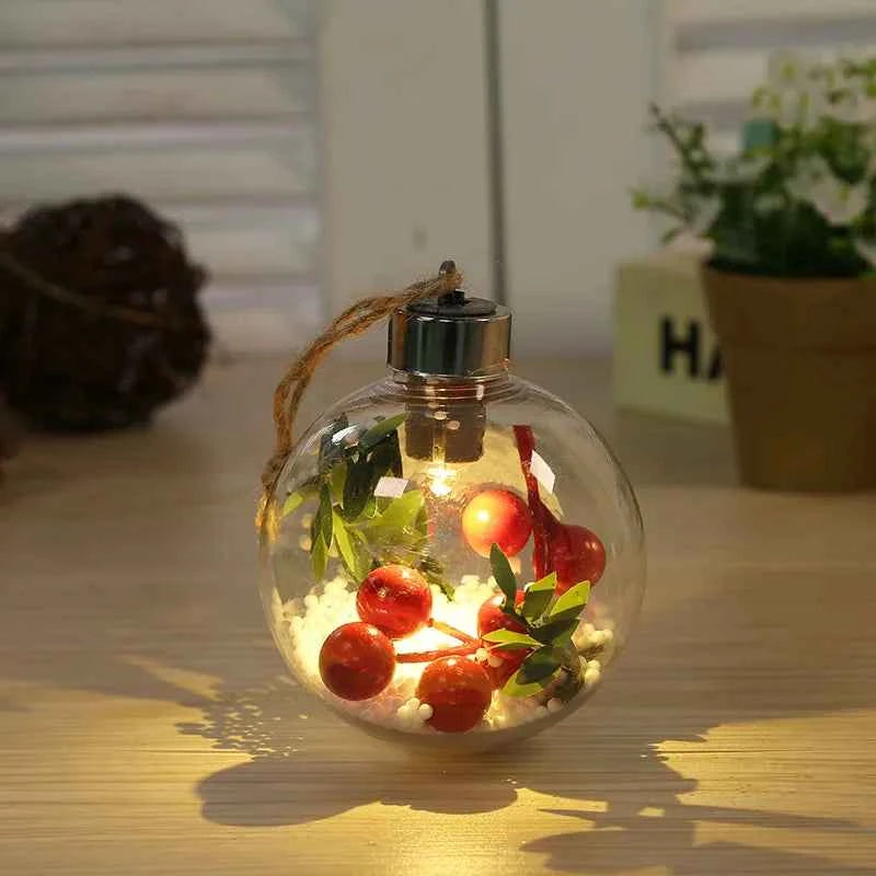 Boules de Noël LED Transparentes 8cm