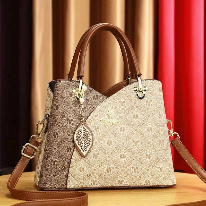Luxury Brand Designer Women'S Handbag Leather Printed Shoulder Bag Large Capacity Classic Retro Crossbody Bag Commuting Tote Bag
