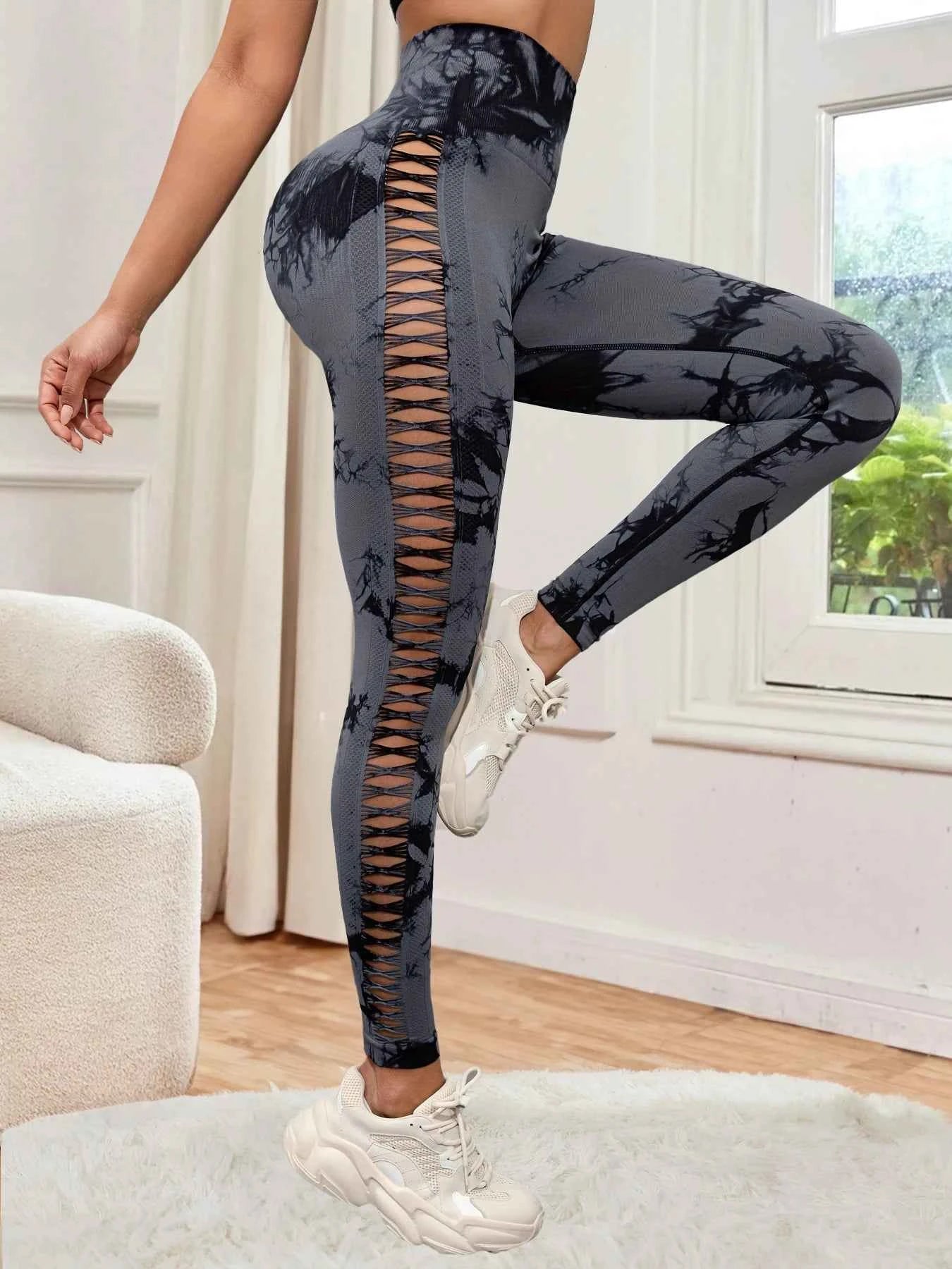 Leggings de yoga tie-dye haute taille