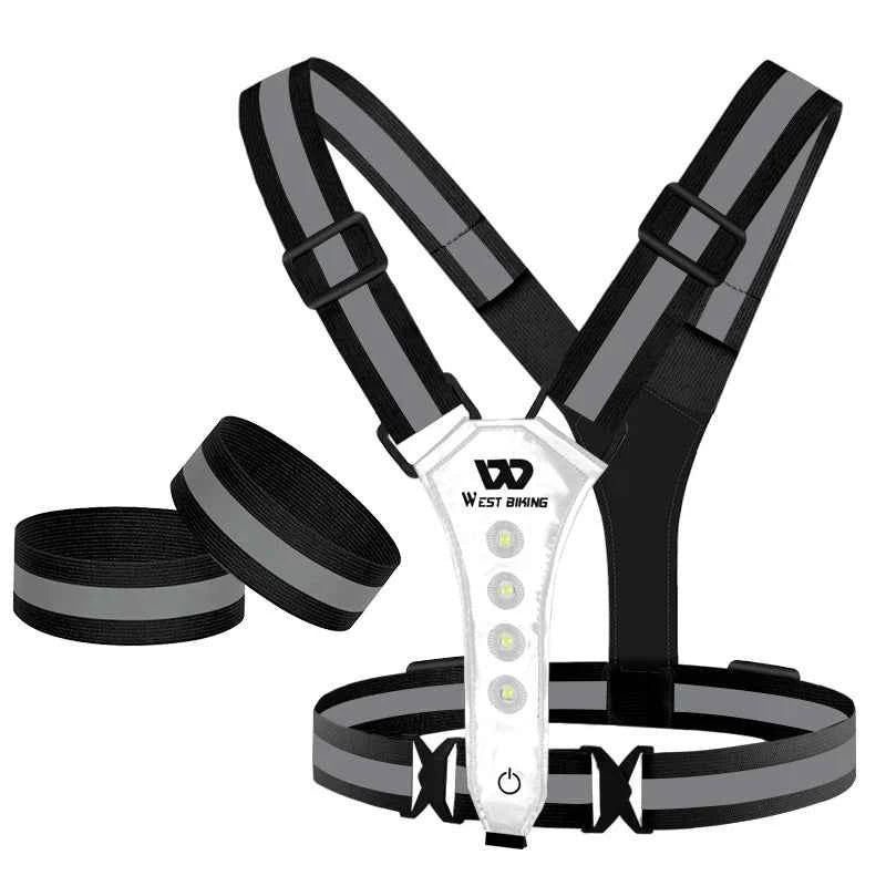 Gilet Réfléchissant LED USB pour Cyclisme Nocturne