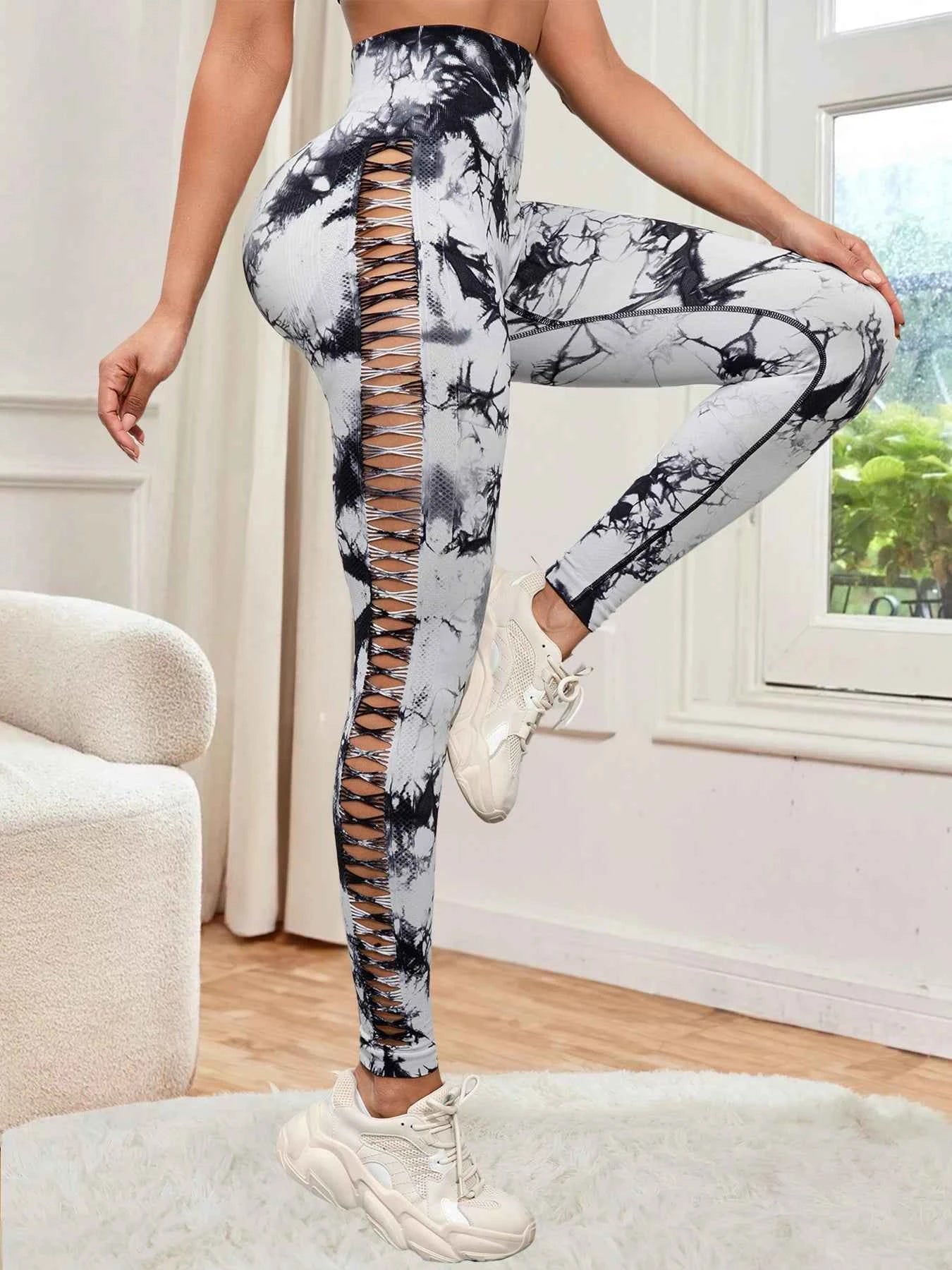 Leggings de yoga tie-dye haute taille