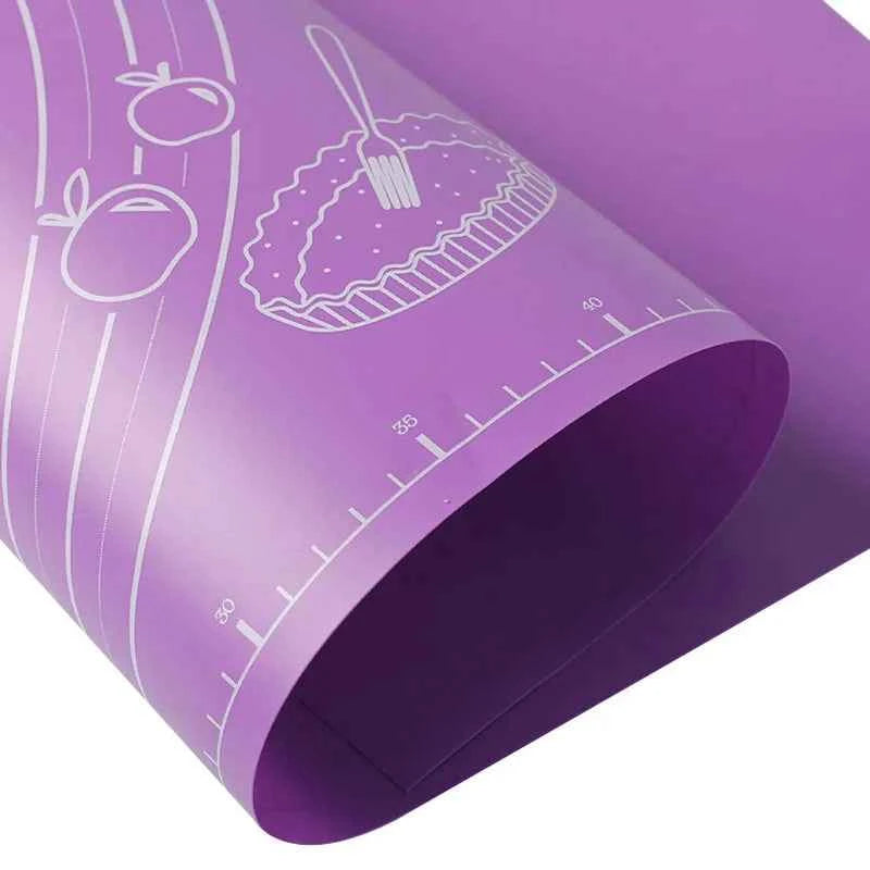 Tapis de cuisson en silicone pour étaler la pâte avec mesures - Tapis antiadhésif pour la cuisson de biscuits et de pain